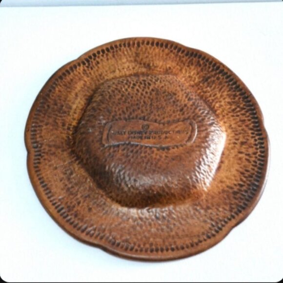 Walt Disney World Souvenir Plate Faux Wood Lava Glaze Glass By Treasurecraft - Picture 9 of 10